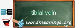 WordMeaning blackboard for tibial vein